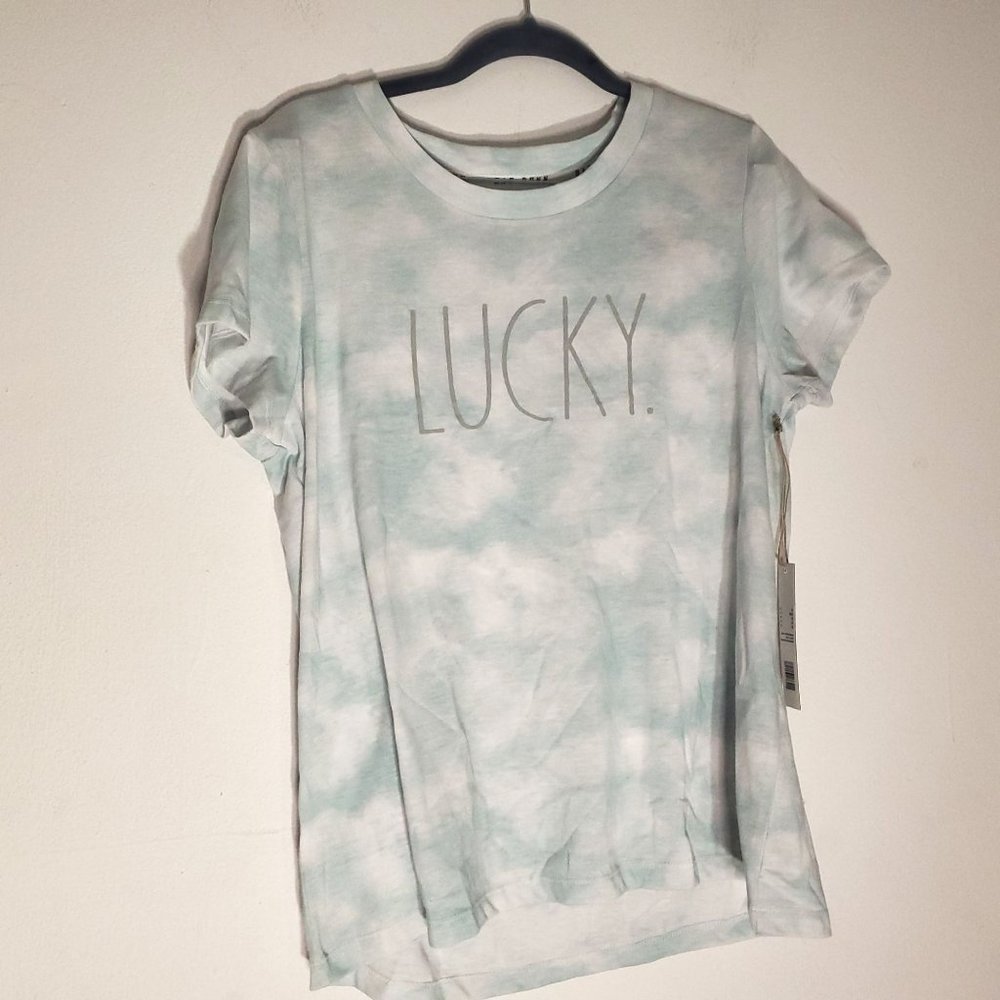 Rae Dunn "Lucky" Tie Dye T-shirt M